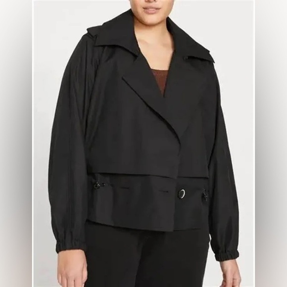 Universal Standard Women's Leonard Cropped Water Repellent Trench Jacket - Picture 6 of 6